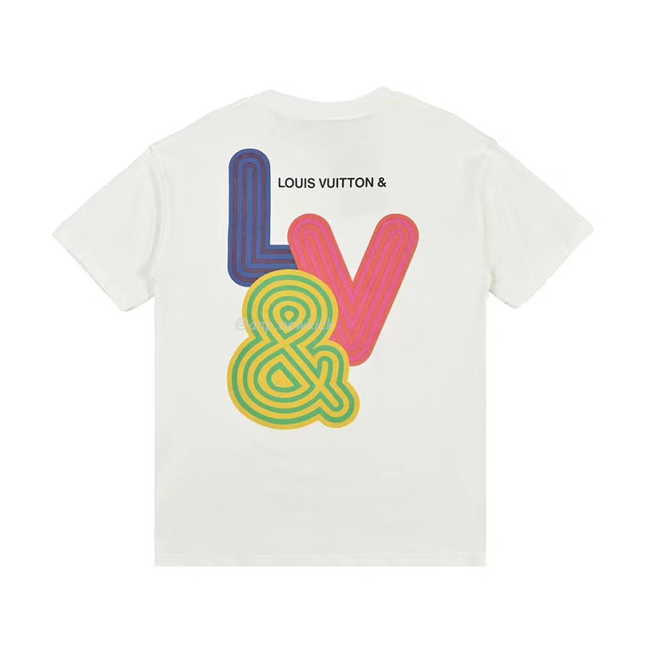 Louis Vuitton Colorful Letter Printed Short Sleeves T Shirt (8) - newkick.org